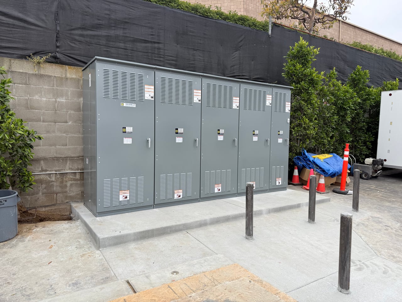 Outdoor electrical distribution equipment installed by Halo Electric